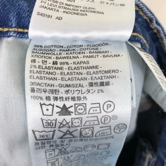 Levi's 721 High Rise Skinny Jeans Patch Knees Sz 32 - Picture 13 of 14